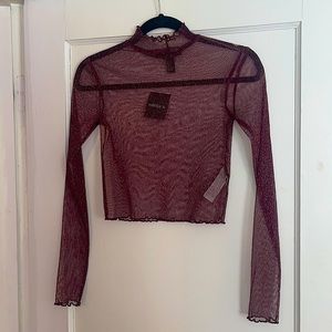 NWT Sheer Long Sleeve Top